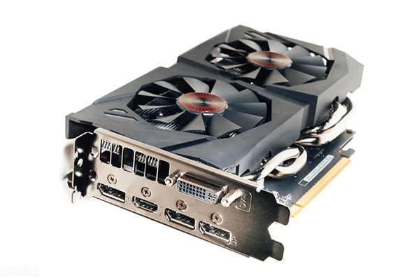 Dual cooling fans on a high-end graphics card